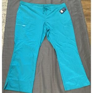 Cherokee Workwear Women's Scrub Pants Teal 4XL 5 Pockets New W/Tags